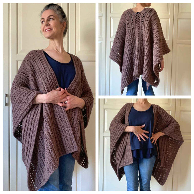 Ruana Wrap Shawl CROCHET PATTERN