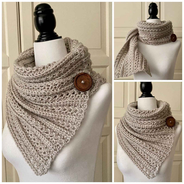 Easy Button Scarf Crochet CROCHET PATTERN