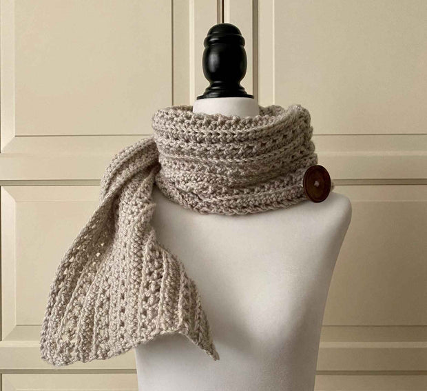 Easy Button Scarf Crochet CROCHET PATTERN