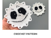 Crochet Skeleton Coaster pattern PDF Eyes coaster Halloween