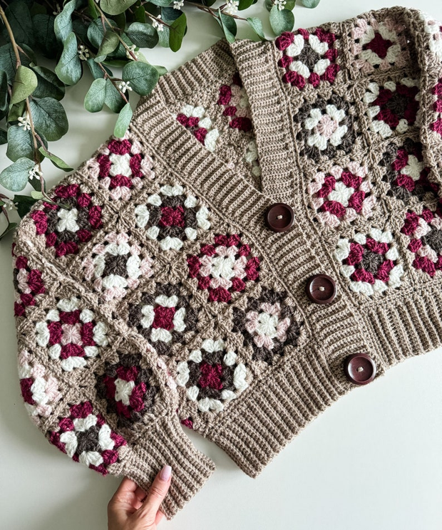 Granny Square Cardigan pdf CROCHET PATTERN