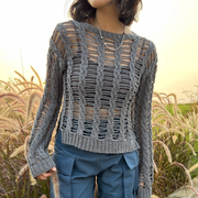 Cable Mesh Sweater Crochet Pattern (English)