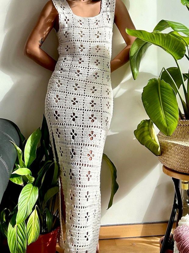 lace mesh dress crochet pattern