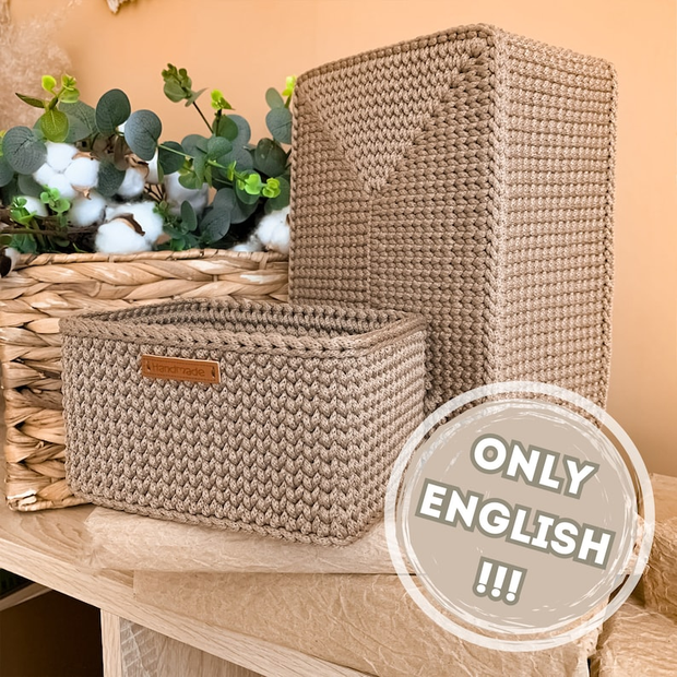 Basket Storage Rectangular Crochet Pattern