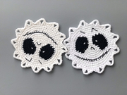 Crochet Skeleton Coaster pattern PDF Eyes coaster Halloween