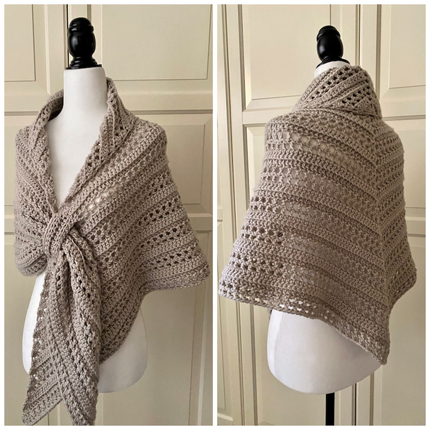 The Prayer Shawl Crochet Gathered Easy PATTERN-